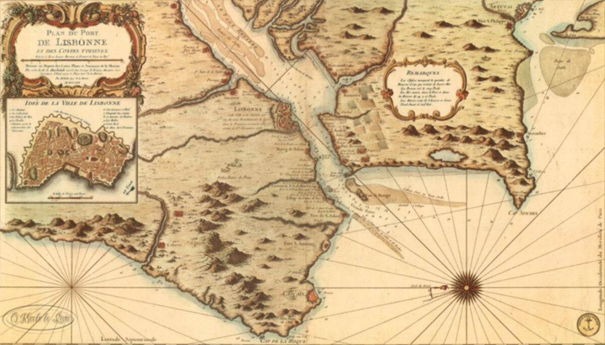 Plan du Port de Lisbonne et de ses Costes Voisinnes
